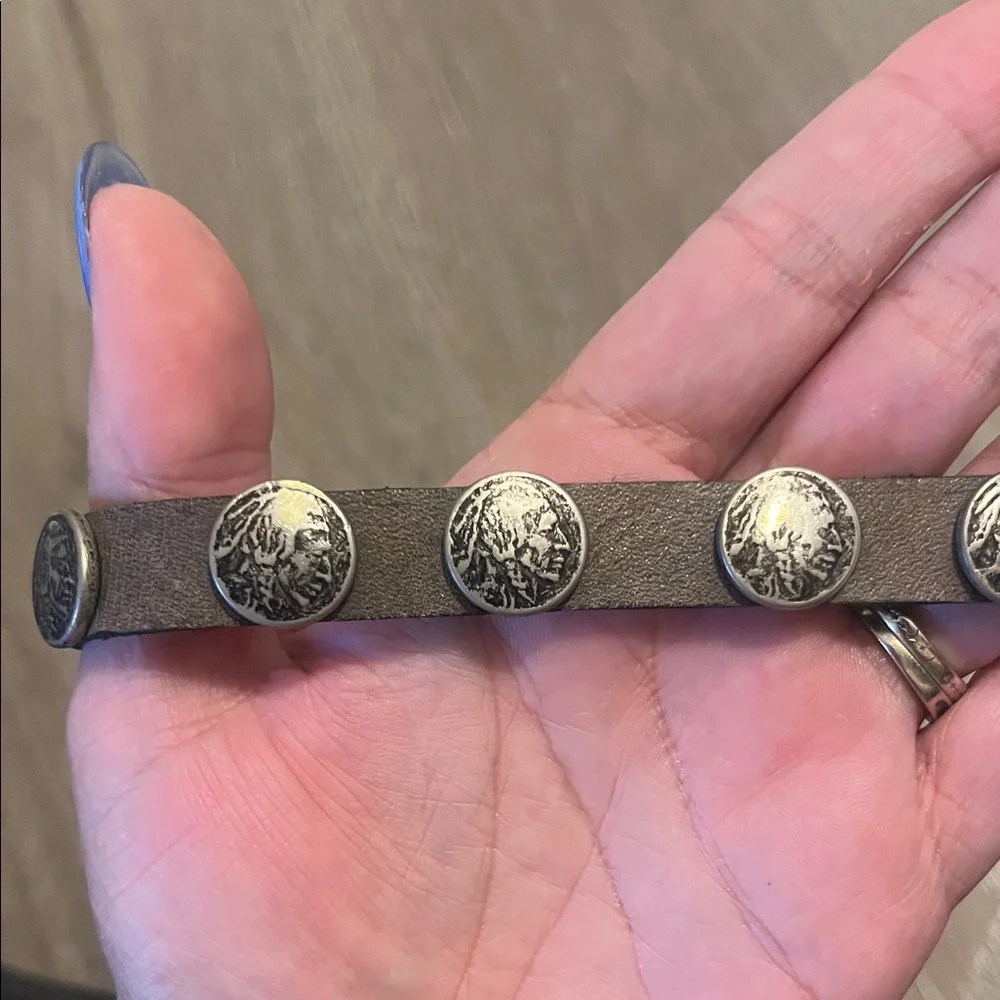 Leather Belt with Silver Accents, kids size
